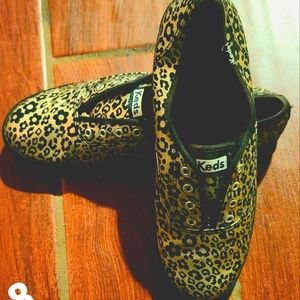 Keds Metallic Animal Print Shoes Without Laces